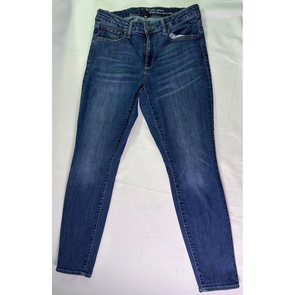 Gap Curvy Skinny Jeans Womens Medium Dark Wash Stretch Denim Casual Blue‎ 12/31R